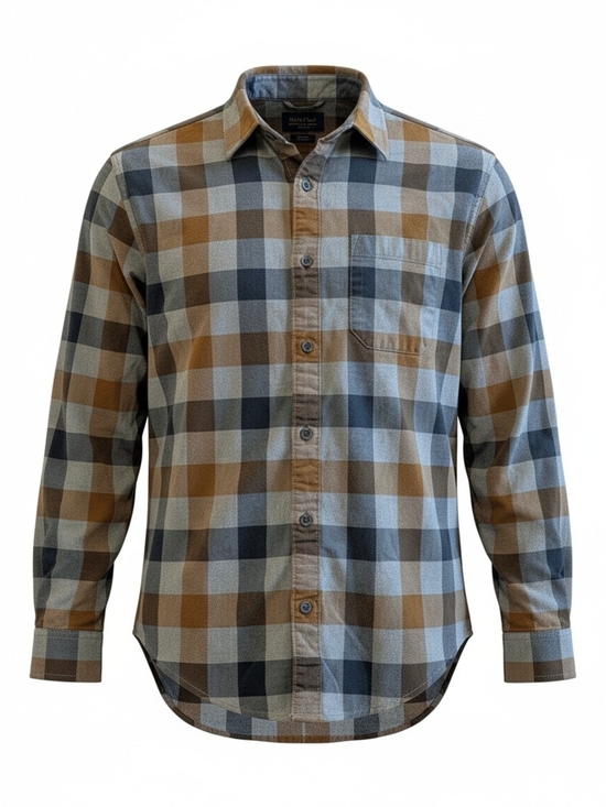 Eddie Bauer Other - Men's Eddie Bauer Plaid Button-Down Shirt in Brown & Gray - Lightweight Casual